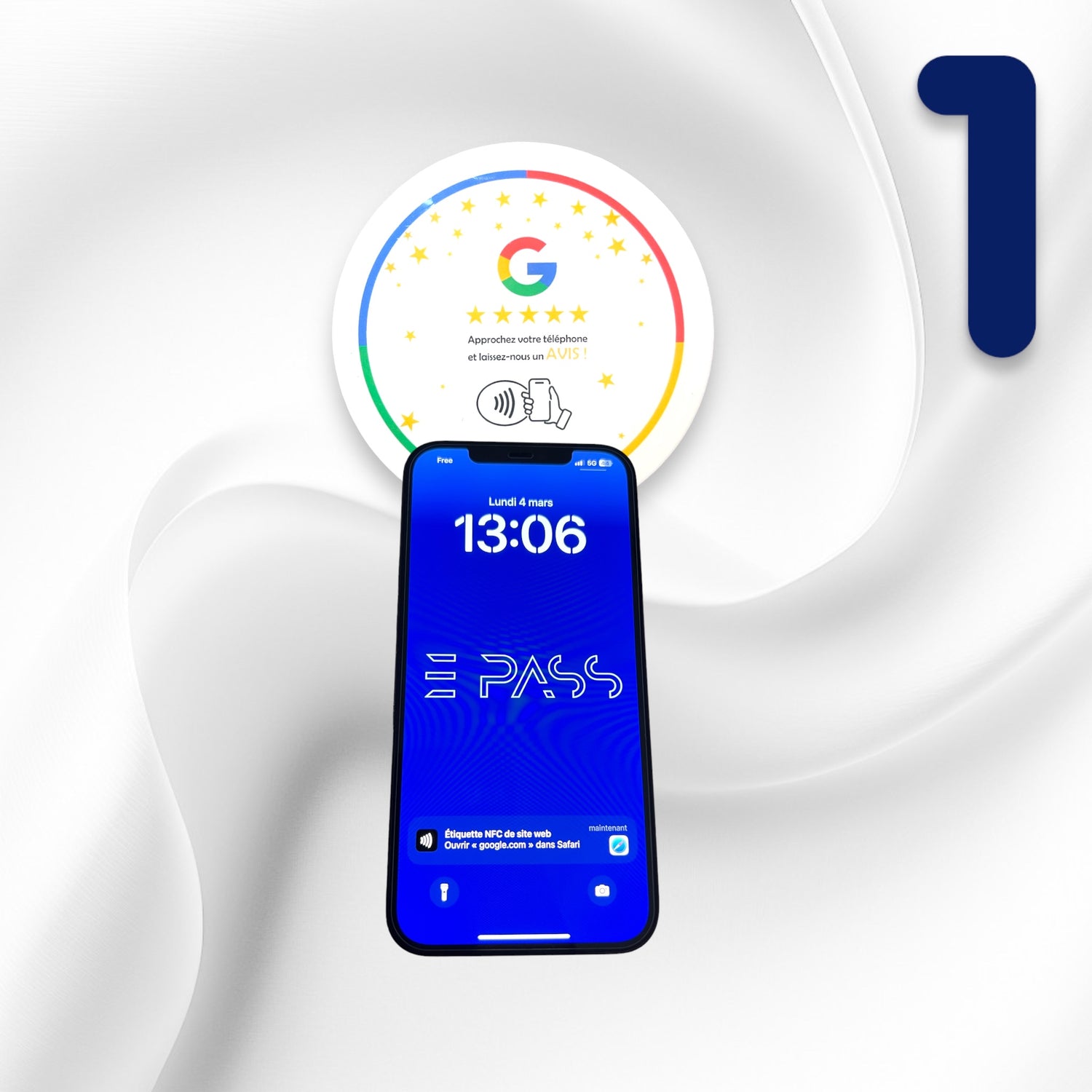 Plaque NFC d'avis Google