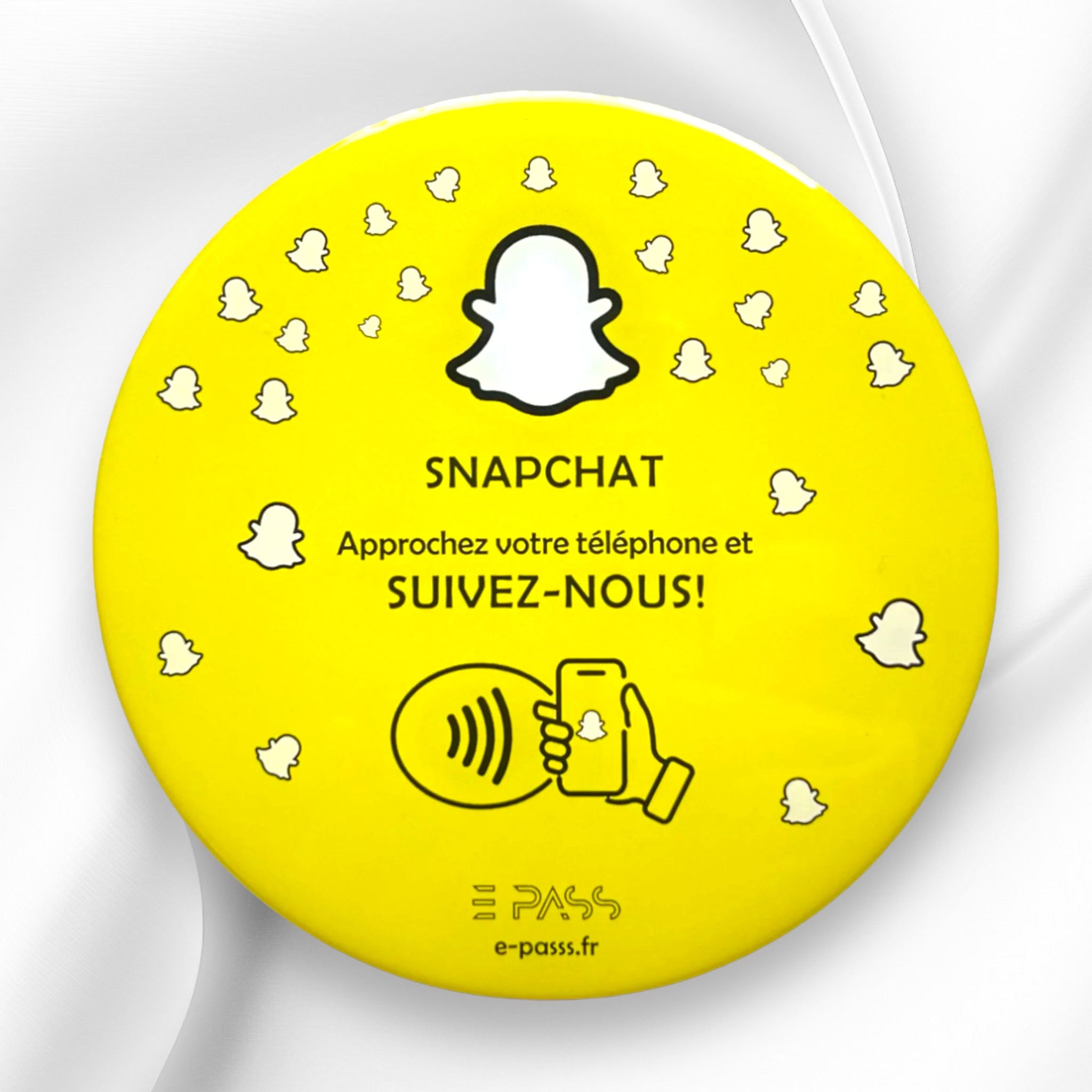 Plaque d'avis NFC Snapchat 