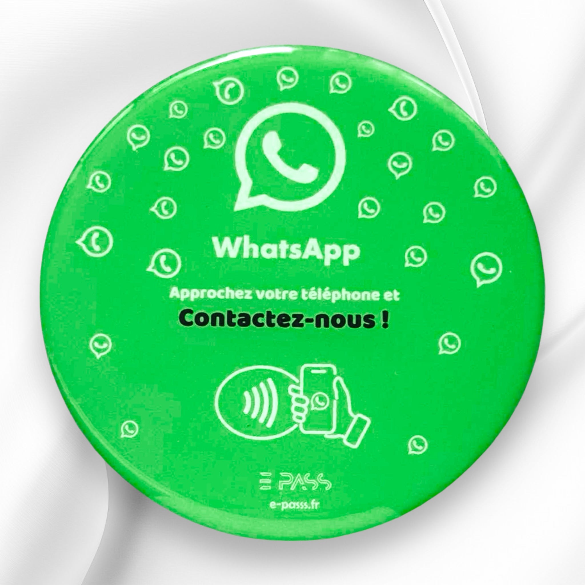 Plaque d'avis NFC Whatsapp 